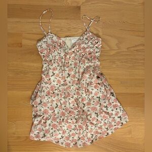 Pink floral mini dress